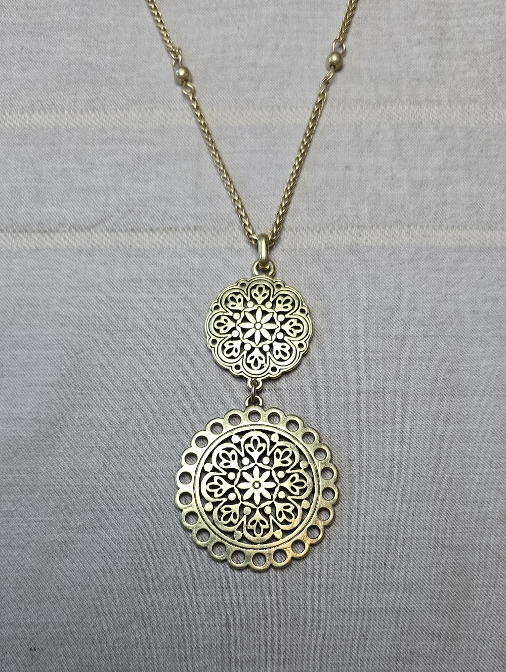 Lucky Brand Double Medallion Pendant Necklace
